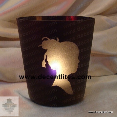 Etching Frosted Candle Holder