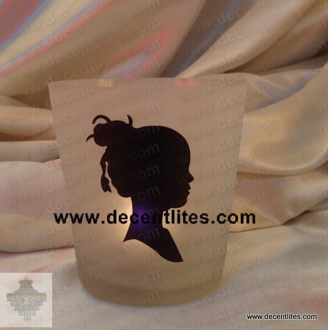 Etching Frosted Candle Holder