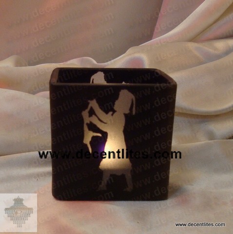 Etching Frosted Candle Holder