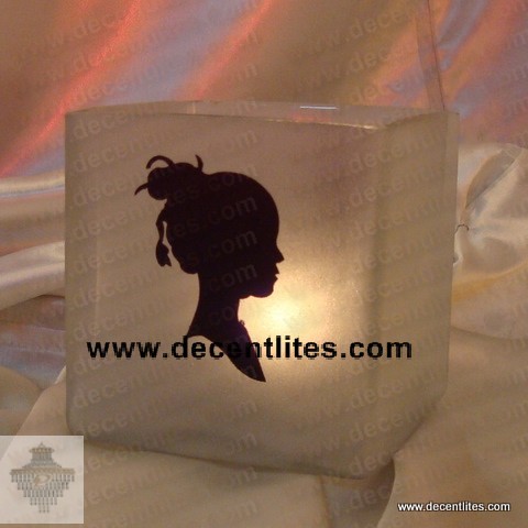 Etching Frosted Candle Holder