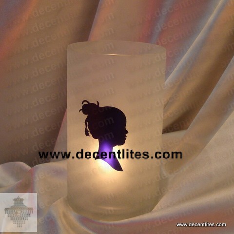 Etching Frosted Candle Holder