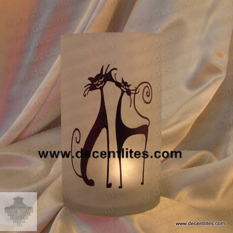 Etching Frosted Candle Holder