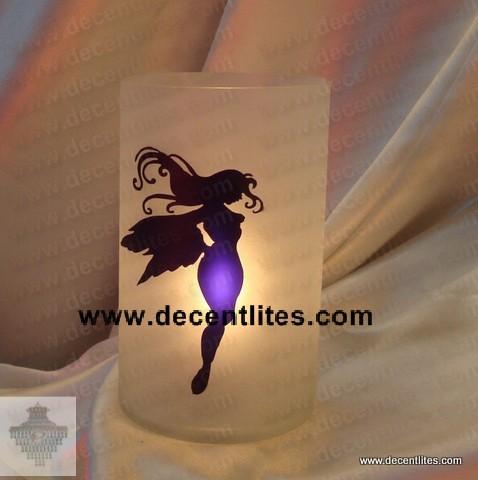 Etching Frosted Candle Holder