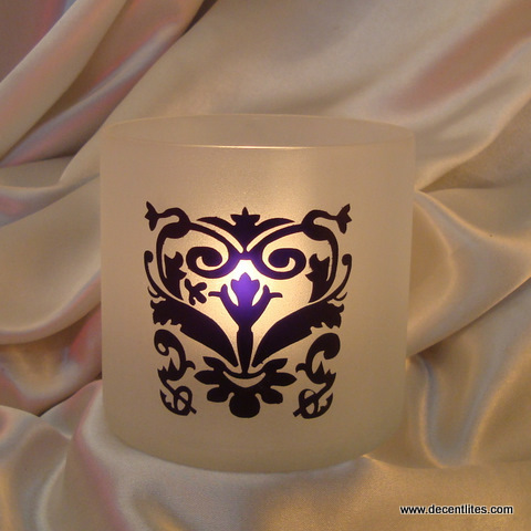 Etching Glass Frosted Candle Holder