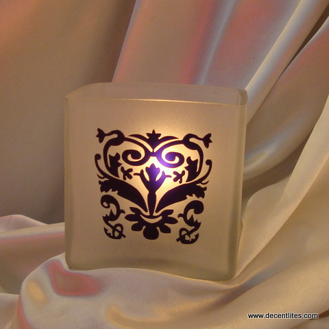 Etching Glass Frosted Candle Holder