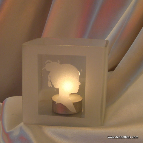 Frosted  Candle Holder