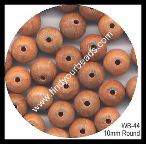 Wooden Beads - Wood 10mm Brown, 2mm Hole | Natural Material, Smooth Finish, Lightweight, Versatile Crafting