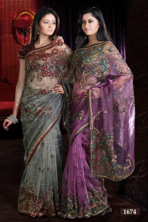 Designer Sarees - Net Silk, 5.5 Meters, Purple | Handcrafted Embroidery, Elegant Design, Comfortable Fit