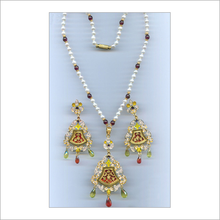 Costume & Fashion Jewelry - Pearls & Gold 18 Inch Necklace White Drop Earrings | Elegant Design Handcrafted Setting Versatile Style Perfect Gift
