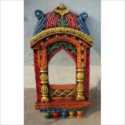 Handmade Indian Painted Wooden Temple