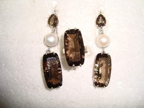 Silver Gemstone Earing