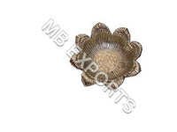 German Silver Flower Shape Diya - Polished, Golden Finish | Antique Imitation Style, Eye-catching Home Decoration And Gift Idea