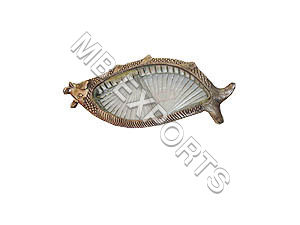 Golden German Silver Fish Shape Diya