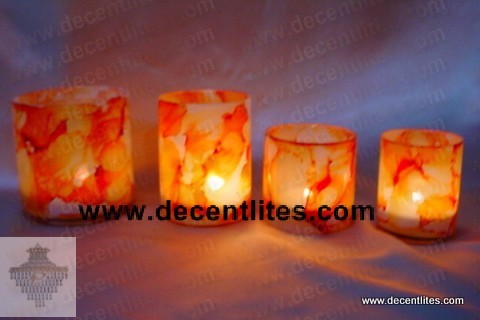 Marble Finish Candle Holder