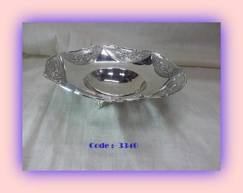 Metal Silver Flower Shaped Bowl