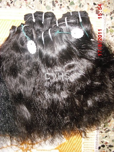 Curly machine weft