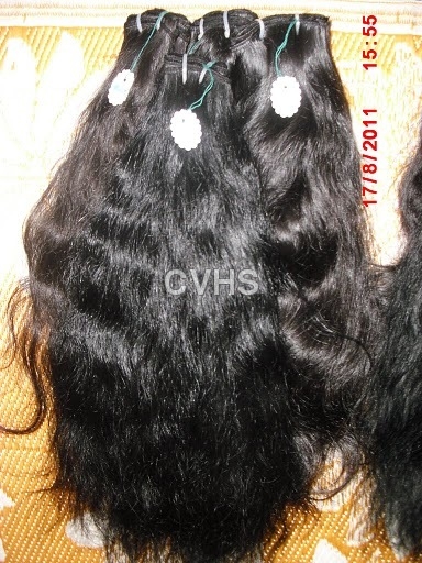 Curly machine weft
