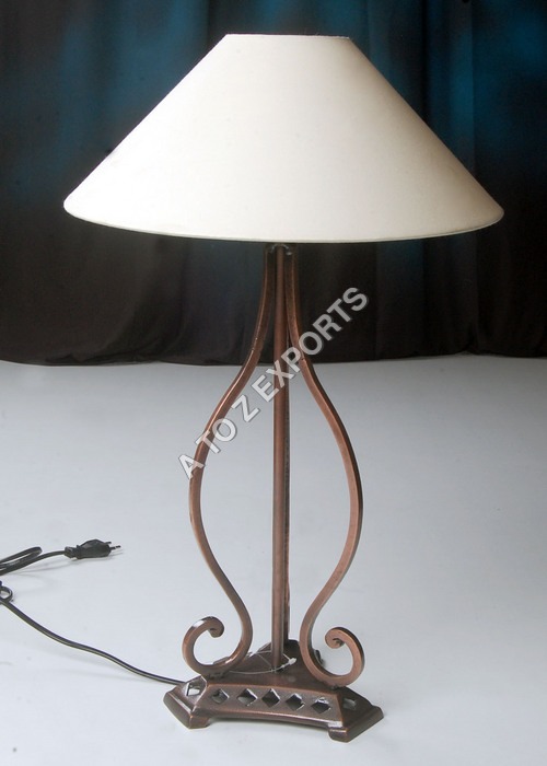 Designer Copper Plated Iron Lamp - 40-60 Watt Power Consumption, Cream Metal Finish, Modern Conical Shape, Anti-Rust & Long Lasting Shine