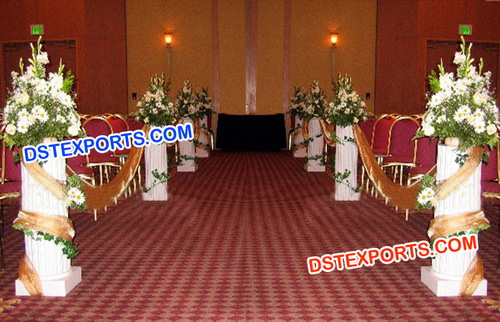 Wedding Small White Aisleway Pillars