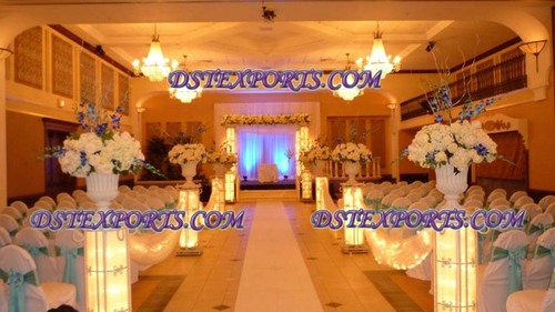 Wedding Aisleway Lighted Crystal Pillars
