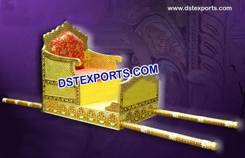 Indian Wedding Brass Meenakari Doli - Brass, Gold Color | Handcrafted, Intricate Details, Polished Finish, Traditional Royal Design