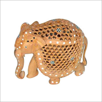 white wood jalli elephant