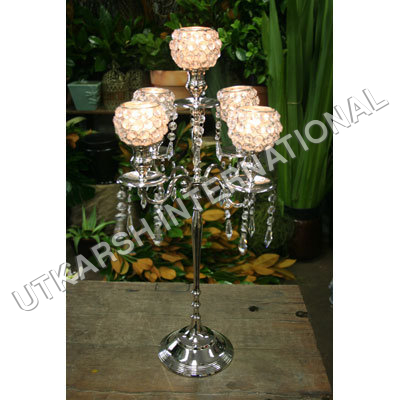 5-Light Crystal Votive Candelabra