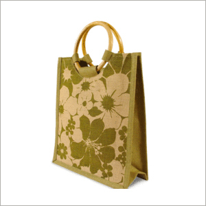 Jute Bags - Jute & Bamboo, 12x15x5 inches, Olive Green | Eco-Friendly, Durable, Reusable, Lightweight, Stylish
