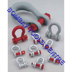 Silver And Red D Shackles Alloy Steel Forged