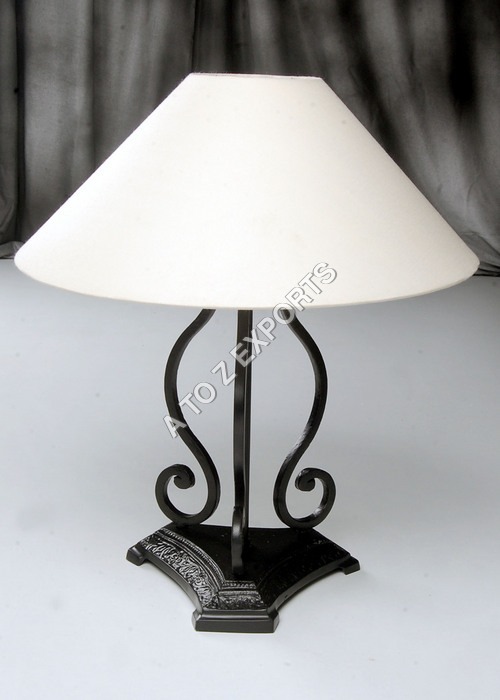 Cream Wrought Iron Black Powder Coated Lampshade