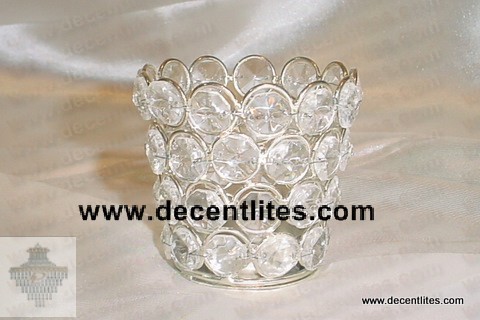 Metal & Crystal Diamond Candle Holder