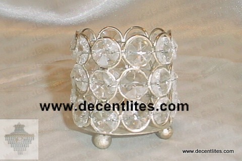 Metal & Crystal Diamond Candle Holder