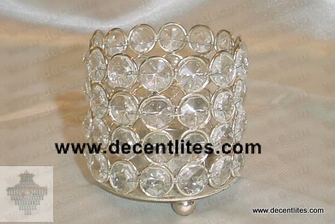 Metal & Crystal Diamond Candle Holder