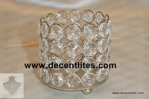 Metal & Crystal Diamond Candle Holder