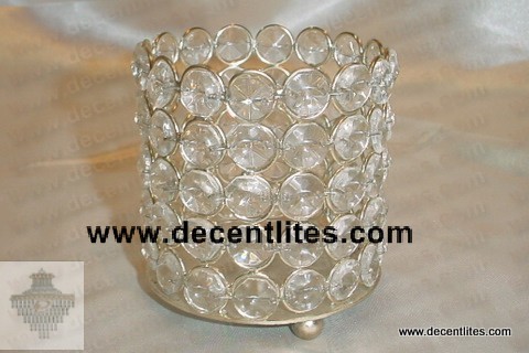 Metal & Crystal Diamond Candle Holder