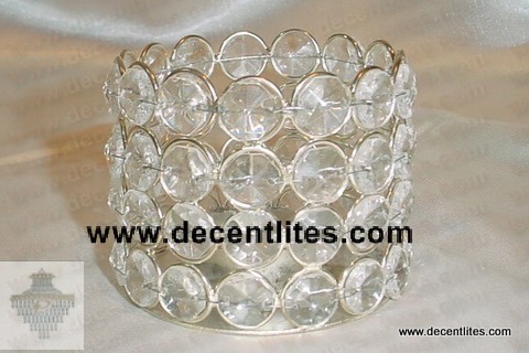 Metal & Crystal Diamond Candle Holder