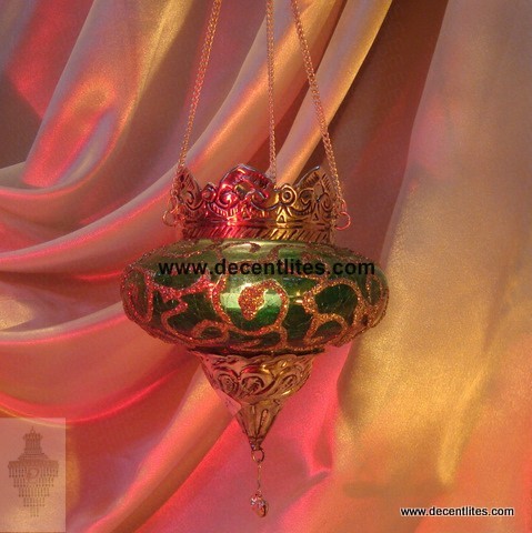 Decorative Glass Hanging With Metal Finish