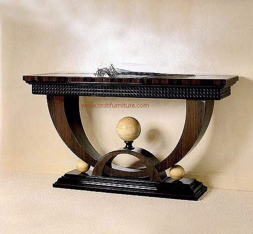 Console - Wood and Marble, 48x16x30 inches, Dark Brown | Elegant Design, Durable Material, Ample Storage, Easy Assembly