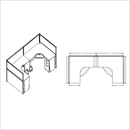 C Shaped Office Workstation