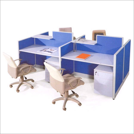 Four Person Linear Office Workstation