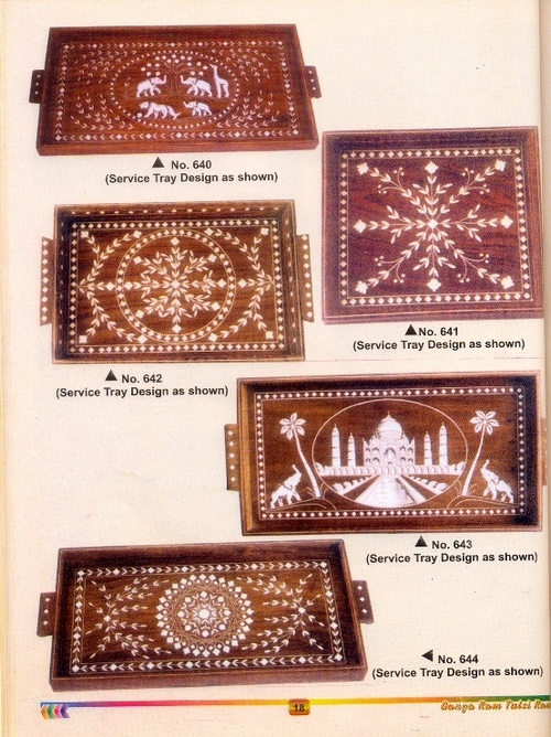 Handcrafted Inlaid Table Trays