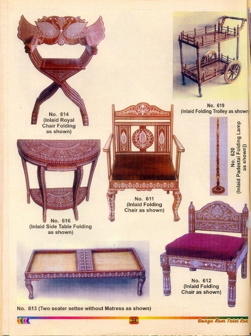Inlaid Handcrafted Wooden Chair