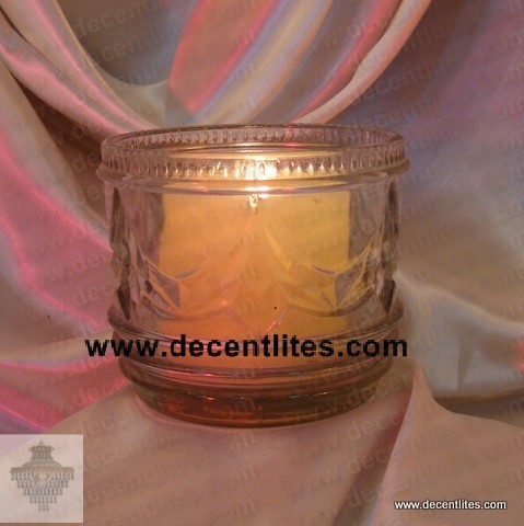 Glass Candle Holder With Cut Work