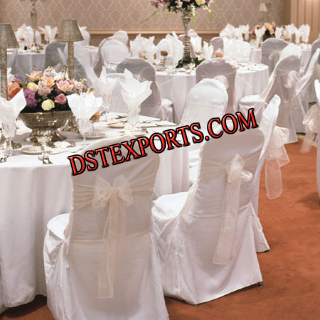 WEDDING CHAIR COVER WITH TABLE CLOTHES