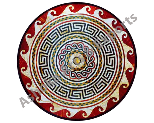 Round Inlay Work Table Top