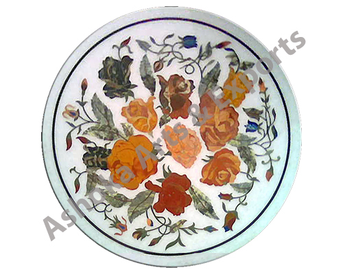 Round Tabletop With Inlay Work