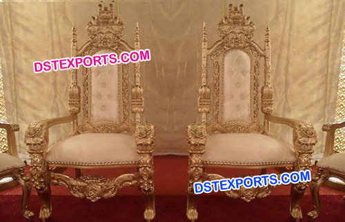 King Wedding Golden Chairs Set