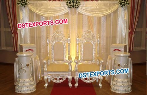 Wedding Silver Pearl King Chairs