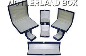 Jewellery Box - Cardboard Velvet, Blue, Variable Dimensions | Elegant Storage, Lid Closure, Showcase Jewelry
