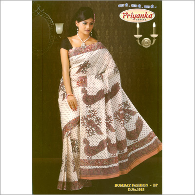 Plain Printed Saree